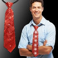 Light Up LED Red Sequin Tie
